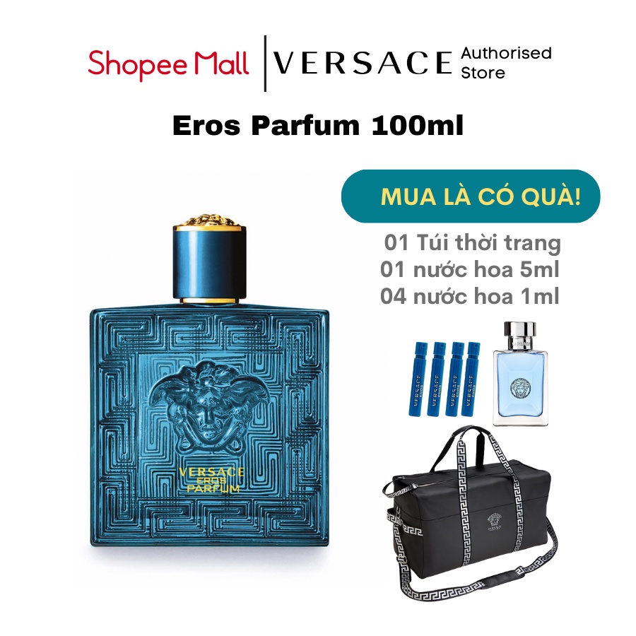 Nước hoa nam Versace Eros Parfum (100ml/chai) hương Dương Xỉ thơm mát pha hương Cam Chanh tươi mát