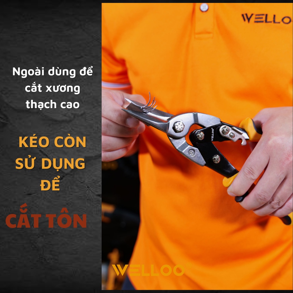 Kéo cắt tôn, kéo cắt thạch cao WELLOO - Thép CRV Size 10 inch