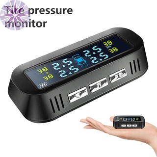Hệ thống giám sát áp suất lốp với 4 cảm biến Báo động giám sát áp suất lốp năng lượng mặt trời / USB với màn hình LCD kỹ thuật số SHOPTTKC7314