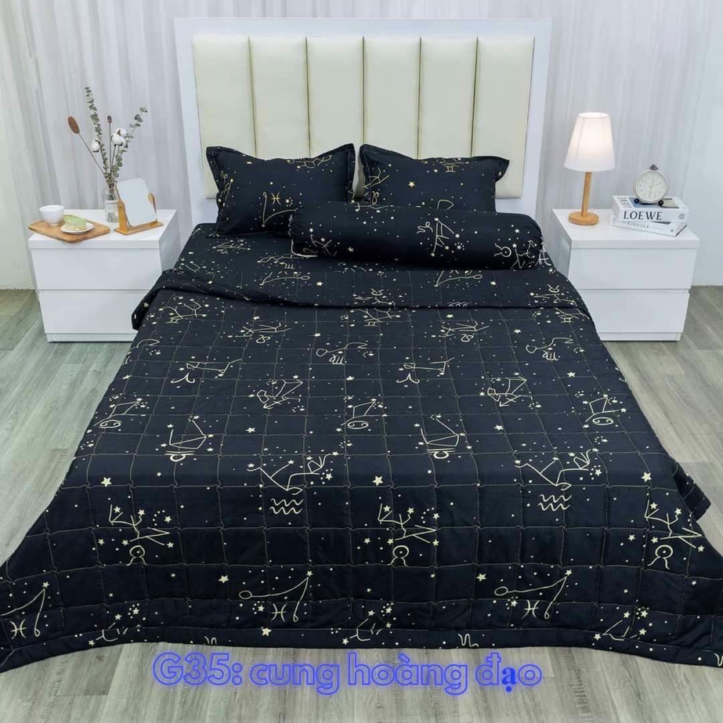 Chăn hè COTTON POLY trần bông 3 lớp hàng siêu đẹp có chọn mẫu,mẫu cây thông xanh