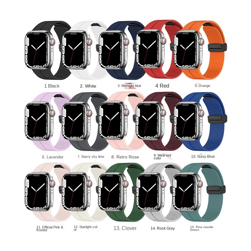 Dây Đeo Thể Thao Bằng Silicone Cho Đồng Hồ Thông Minh Apple Watch Series 8 7 6 5 4 3 SE S8 Ultra 38mm 40mm 41mm 42mm 44mm 45mm 49mm iwatch 8 / 7