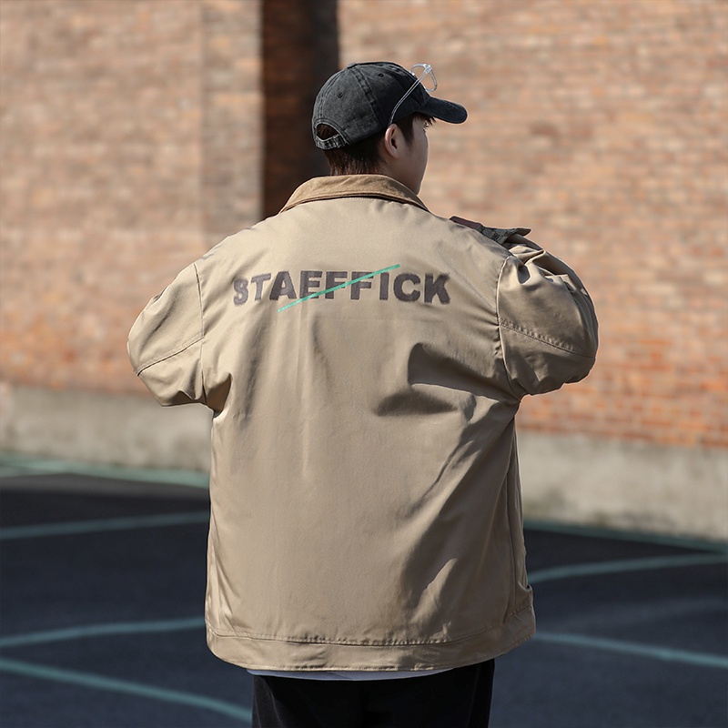 Áo Khoác Hai Mặt Dáng Rộng Phong Cách Retro Mỹ Dành Cho Nam Giới