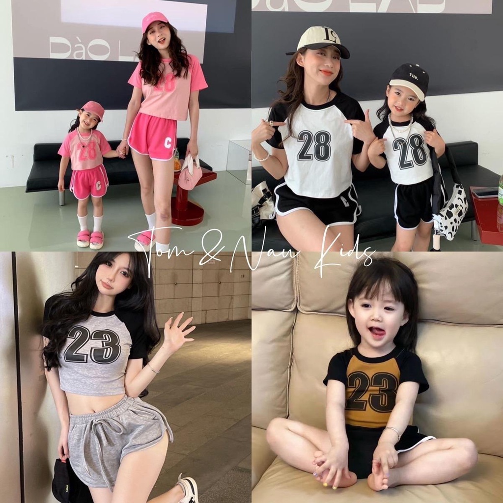 (Size 9-40Kg) Set áo thun quần đùi thể thao số 28