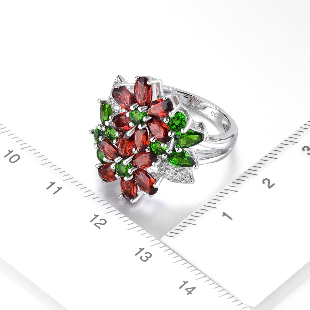 Nhẫn Mạ Bạc 925 925 Đính Đá Zircon Nhiều Màu Sắc Thời Trang Cho Nữ