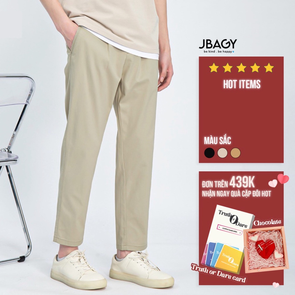 Quần kaki nam cạp chun ống suông Hàn quốc vải co giãn mềm mại thương hiệu JBAGY - JD0102 - Hàng mới về
