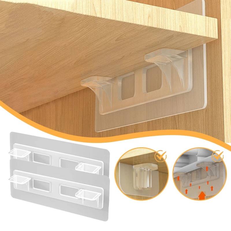 Giá Đỡ Kẹp Hai Hàng Dán Tường Tự Dính Dành Cho Nhà Bếp Phòng Tắm