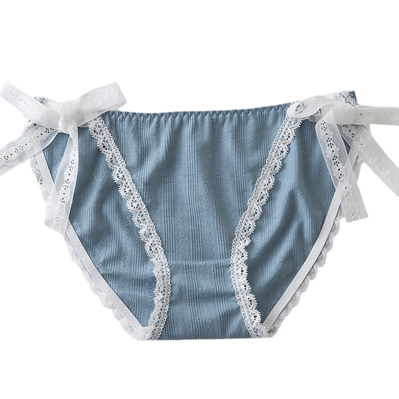 Quần Lót Cotton Dài Trung Bình Buộc Dây Dễ Thương Phong Cách Nhật Bản Cho Nữ