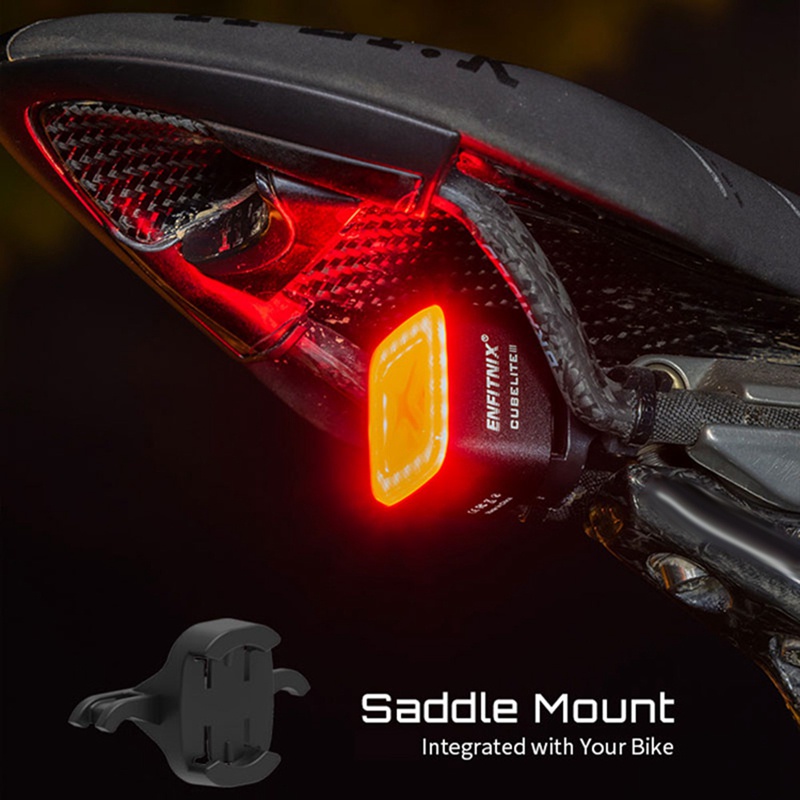 Đèn Led Cảnh Báo Thông Minh Siêu Sáng Gắn Đuôi Xe Đạp Enfitnix Cubeliteii