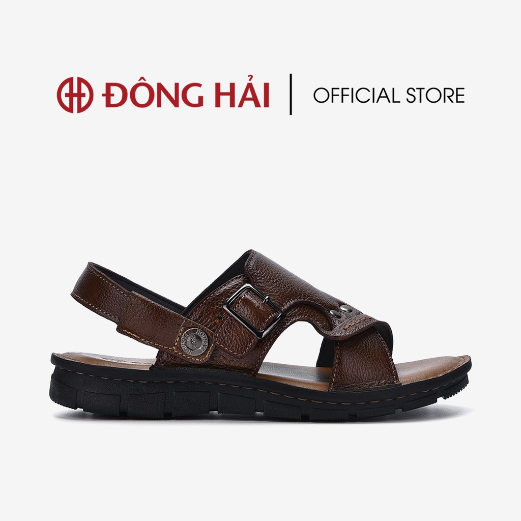 Giày sandal nam Đông Hải da dập khóa kim loại - S1136