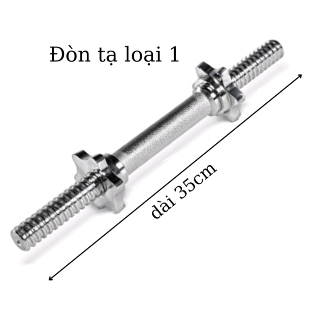 Đòn tạ tay 35cm LOẠI 1 , thanh đòn tạ đơn mạ kẽm trắng cao cấp phi 28 dùng cho phi lỗ tạ 30