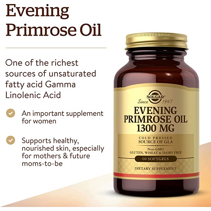 Solgar Evening Primrose Oil 1300mg - Viên Uống Tinh Dầu Hoa Anh Thảo 60 viên