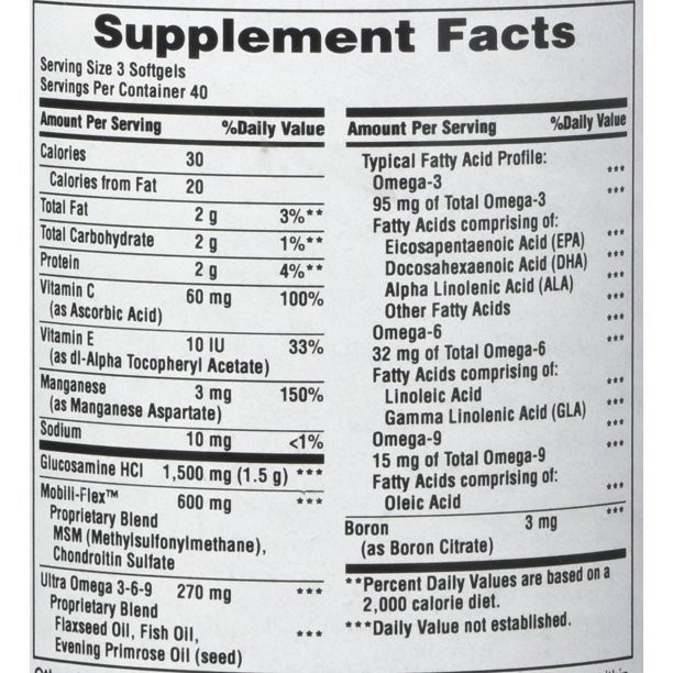 Viên uống hổ trợ xương khớp Puritan's Pride Glucosamine Chondroitin MSM 120 viên  của Mỹ