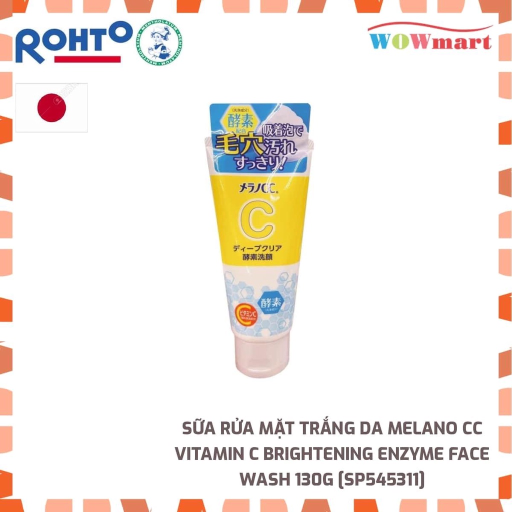 Sữa rửa mặt trắng da Melano CC Vitamin C Brightening Enzyme Face Wash 130g