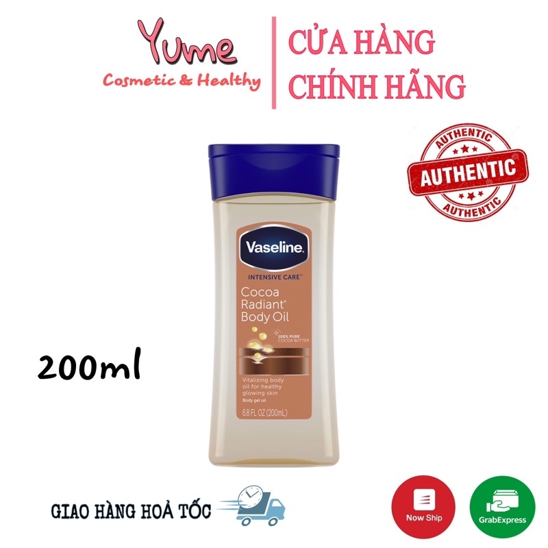 [Bill Mỹ] DẦU DƯỠNG THỂ VASELINE COCOA RADIANT BODY GEL OIL 200ML