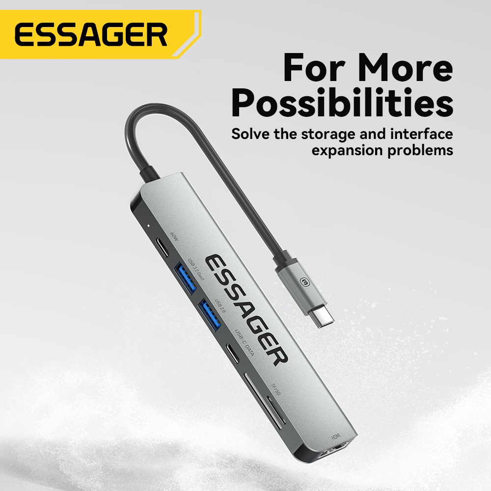 Essager HUB USB 3.0 Đọc Thẻ SD Tốc Độ Cao 7 Trong 1