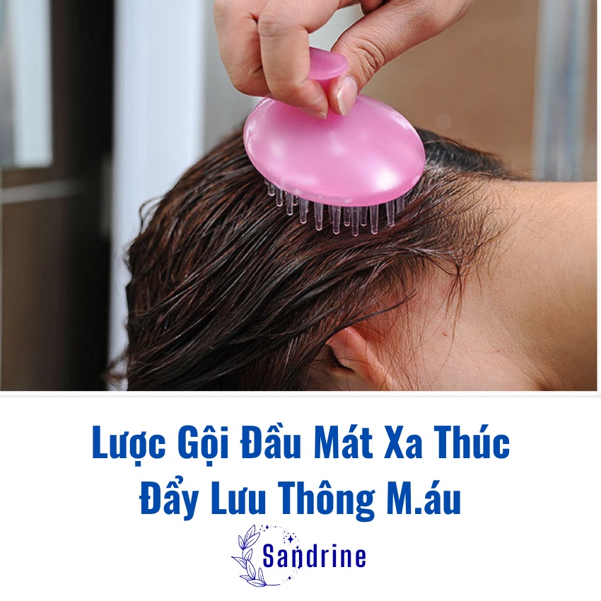 Lược Gội Đầu Silicon - Làm Sạch Da Đầu Và Bụi Bẩn - Đầu Silicon Mát Xa Mềm Mại Thúc Đẩy Sự Lưu Thông Máu