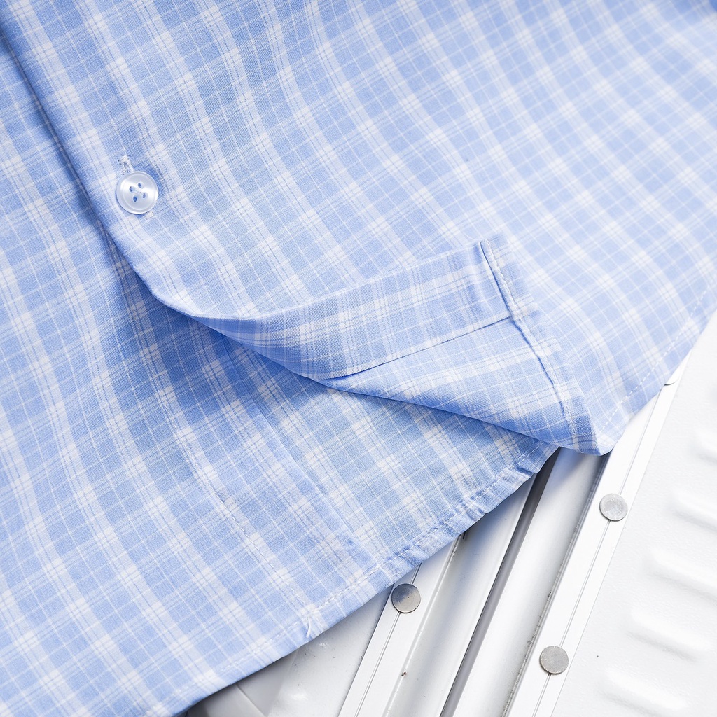 Sơ mi nam ngắn tay LC cam kẻ caro đẹp dễ mix đồ, vải oxford cao cấp, ít nhăn, giá rẻ - Đẳng cấp phái mạnh