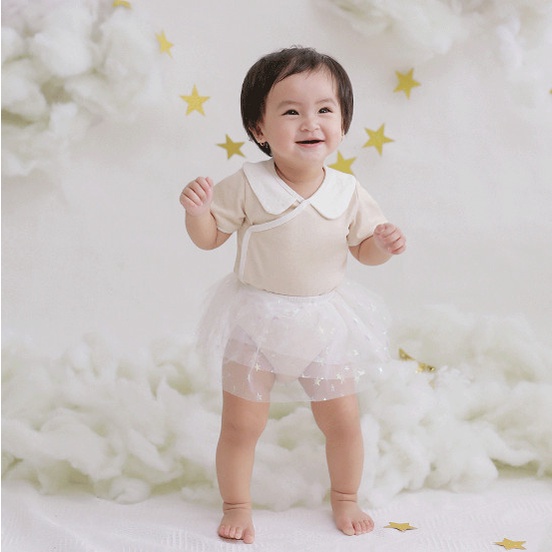 Quần áo trẻ em Bobicraft - Váy voan sao lấp lánh bé gái - Cotton hữu cơ organic an toàn