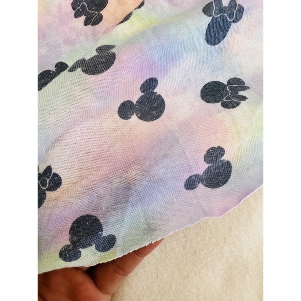 Vải thun cotton 2c Hàn loang hình mickey
