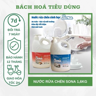 Nước rửa chén hữu cơ sona/spy 1,6kg/1,9kg, nước rửa chén sinh học bảo vệ da tay đánh bay dầu mỡ