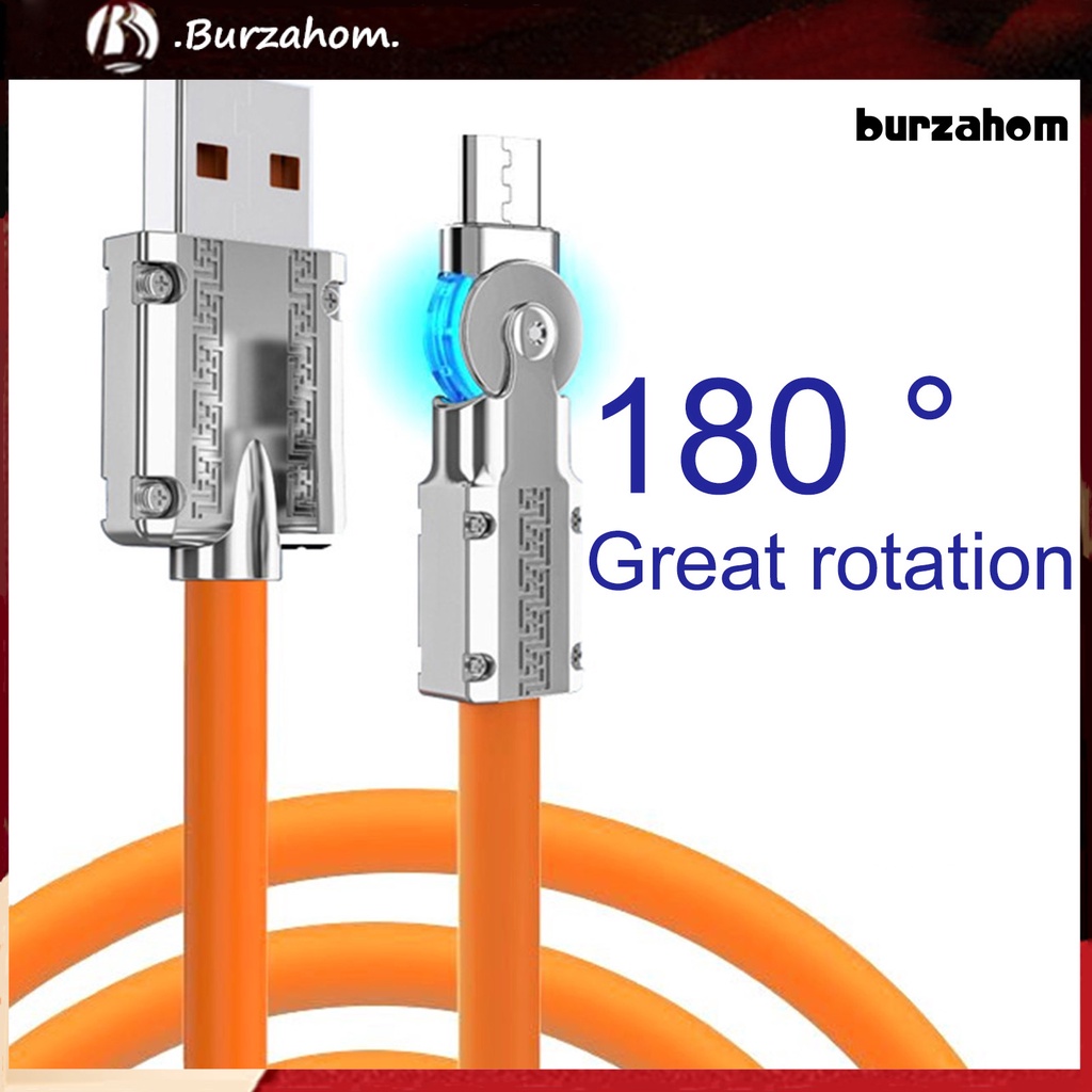 Cáp Sạc Nhanh 1m Công Suất Cao Xoay 180 Độ Có Đèn 120W 6A Type-C Cho Điện Thoại