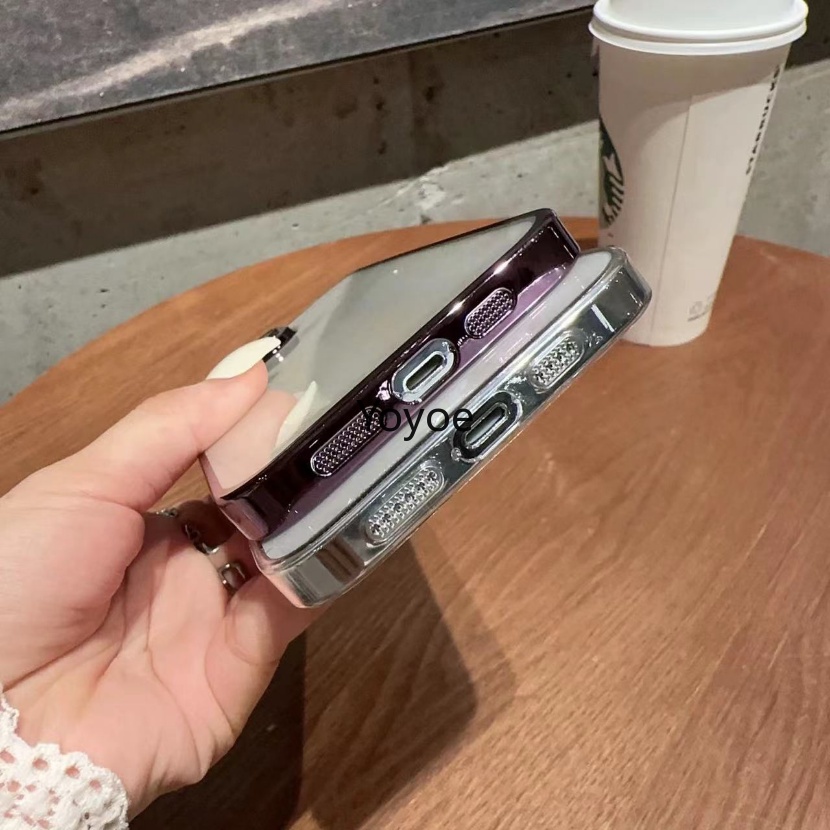 Ốp Điện Thoại gel silica Mềm Trong Suốt Mạ Điện Chống Sốc Thời Trang Đơn Giản Cho iPhone 14 13 12 11 Pro Max Plus