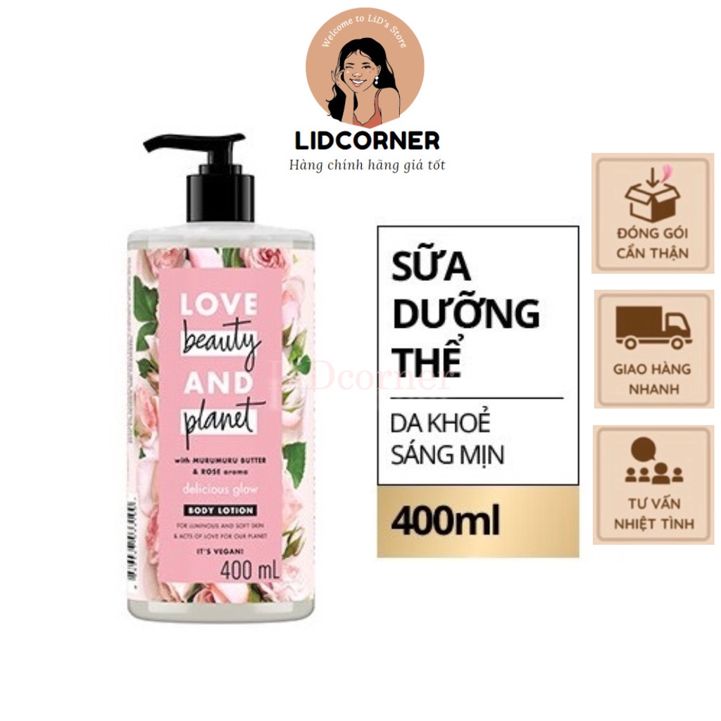 Sữa dưỡng thể làm sáng da Love Beauty And Planet Delicious Glow 400ml