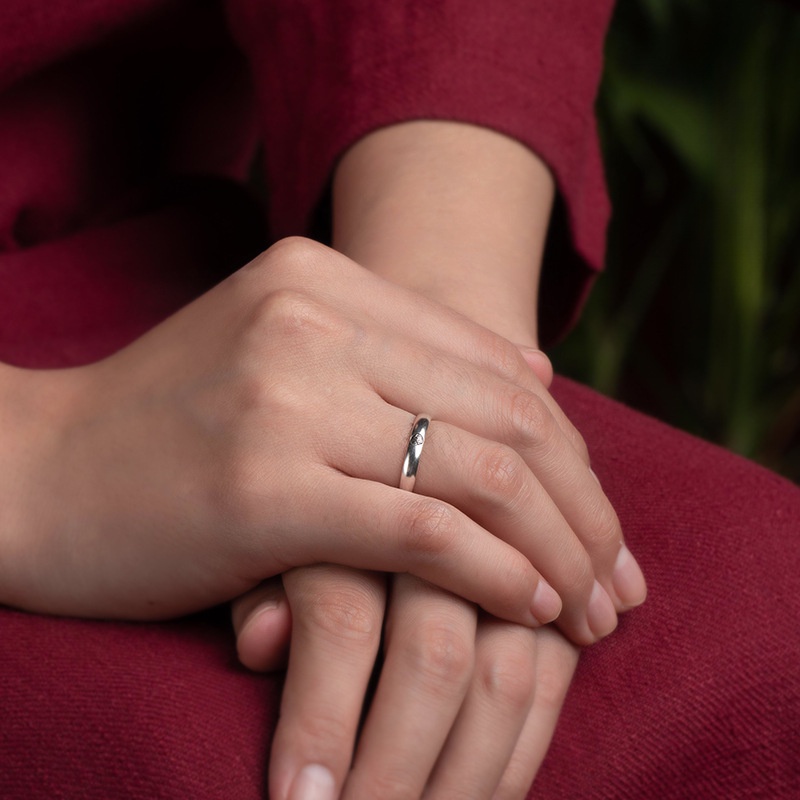 Nhẫn Bạc Sterling Họa Tiết Cung Hoàng Đạo Độc Đáo Phong Cách Retro Cho Cặp Đôi