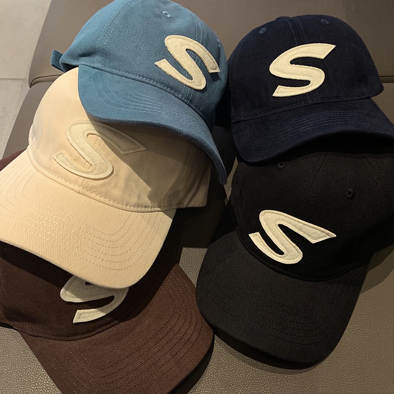 Mũ Lưỡi Trai Màu Đen Thêu Chữ S Phong Cách Thời Trang Dành Cho Nam Và Nữ