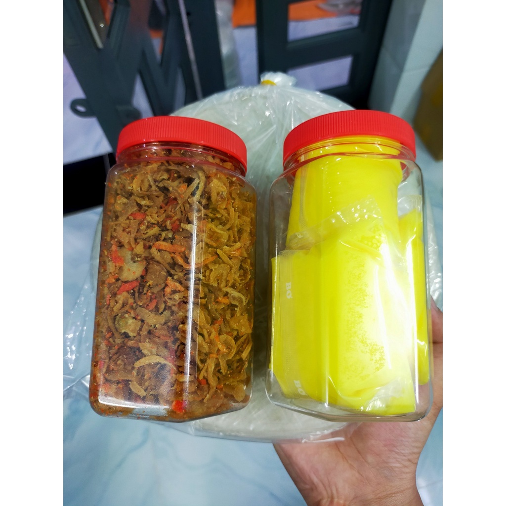 Bánh tráng phơi sương mềm dẻo muối tép hành + HỦ BƠ LỚN (250g bánh)