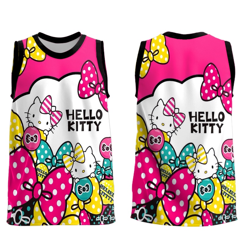 Áo Bóng Rổ Không Tay In Hình Hello Kitty Thời Trang Cho Nam
