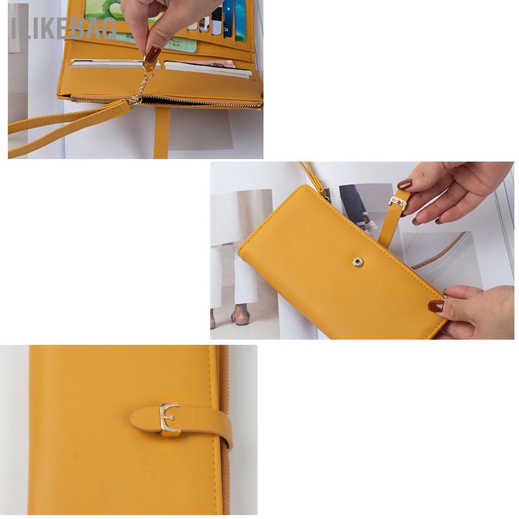 Ilikebag Ví Nữ Phong Cách Hàn Quốc Thời Trang Công Suất Lớn Dài Có Dây Kéo Cho Điện Thoại Di Động Thẻ Chìa Khóa Tiền Xu