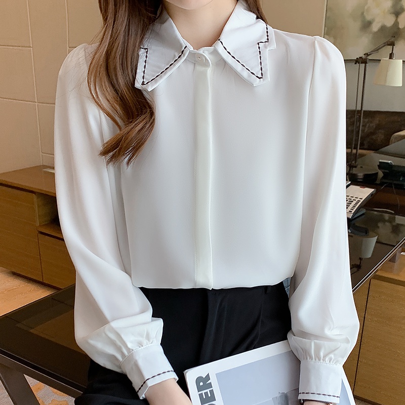 Áo Sơ Mi Vải Satin Cao Cấp Tay Dài Màu Xanh Dương Phong Cách Mới 2023
