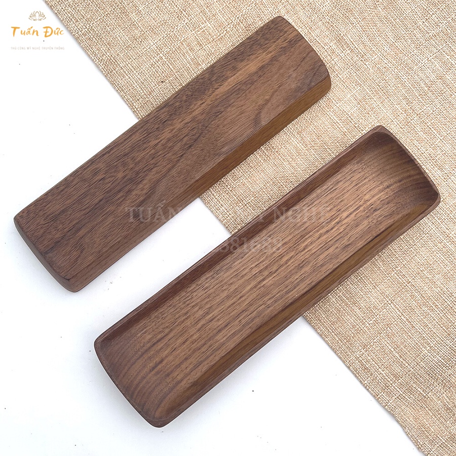 Khay/Đĩa Sushi gỗ Óc Chó nhập khẩu Mỹ nguyên khối - đựng đồ ăn/trang trí/Decor - CTH547- Tuấn Đức Mỹ Nghệ