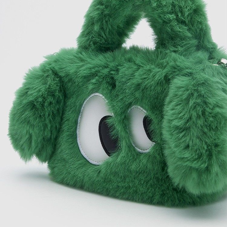 Túi Xách Lông Nhung Hình Chú Cún Mắt To Dễ Thương Xinh Xắn Dành Cho Nữ