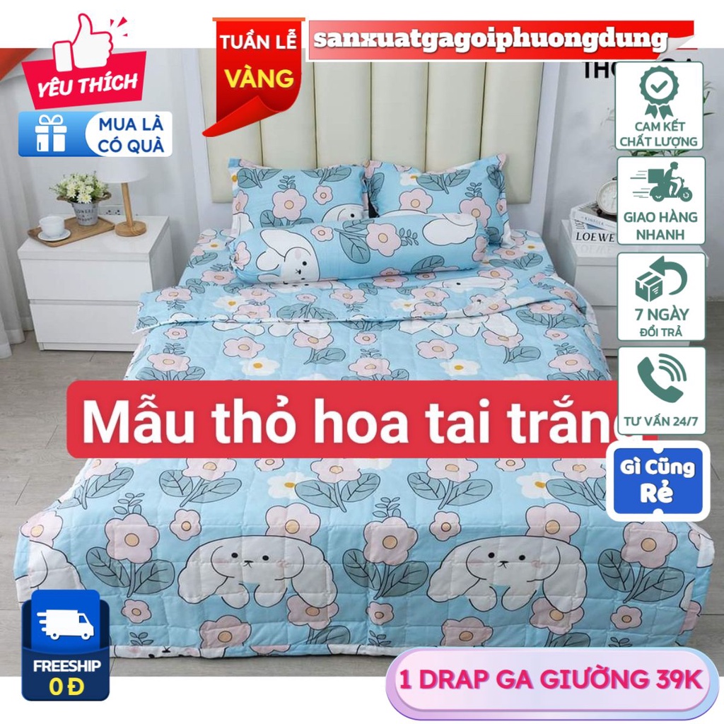 Ga trải giường 1m6x2m,1m8x2m,vải cotton poly-có chọn mẫu-mẫu kẻ đen