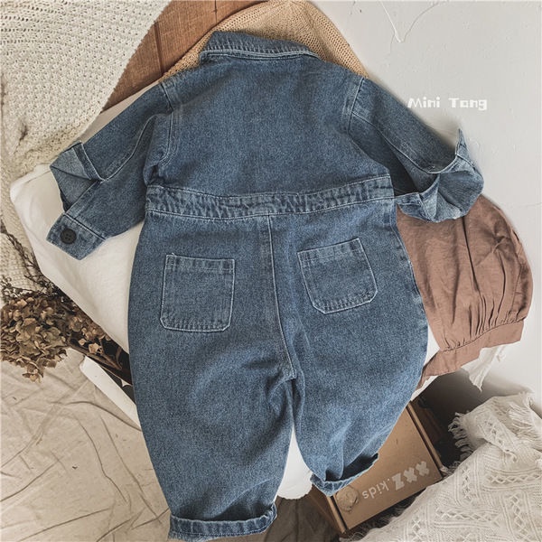 Jumpsuit Jeans Mềm Mại Thời Trang Cá Tính Cho Bé Trai và Bé Gái