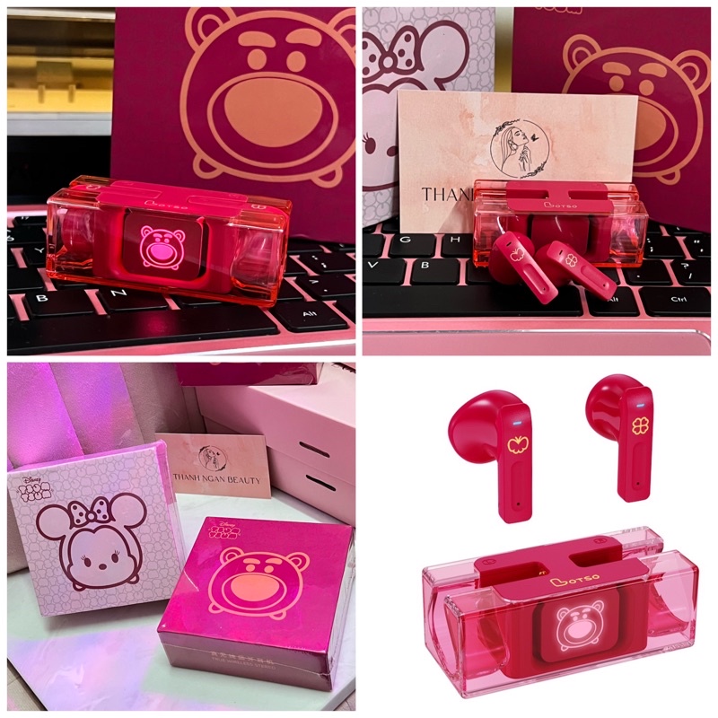 [SẴN HÀNG] Tai Nghe Disney Gấu Dâu Lotso Hồng - Minnie DN03 Chính Hãng [Tai Nghe Không Dây Bluetooth] | BigBuy360 - bigbuy360.vn