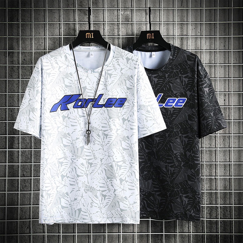 Áo Thun Ngắn Tay Cổ Tròn In Hình Lá Phong Thời Trang Mùa Hè Trẻ Trung Dành Cho Nam