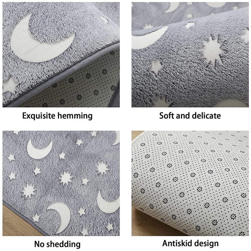 Thảm Lót Sàn Nhà Tắm / Phòng Ngủ Bằng Vải flannel pvc Phát Sáng Chống Trượt