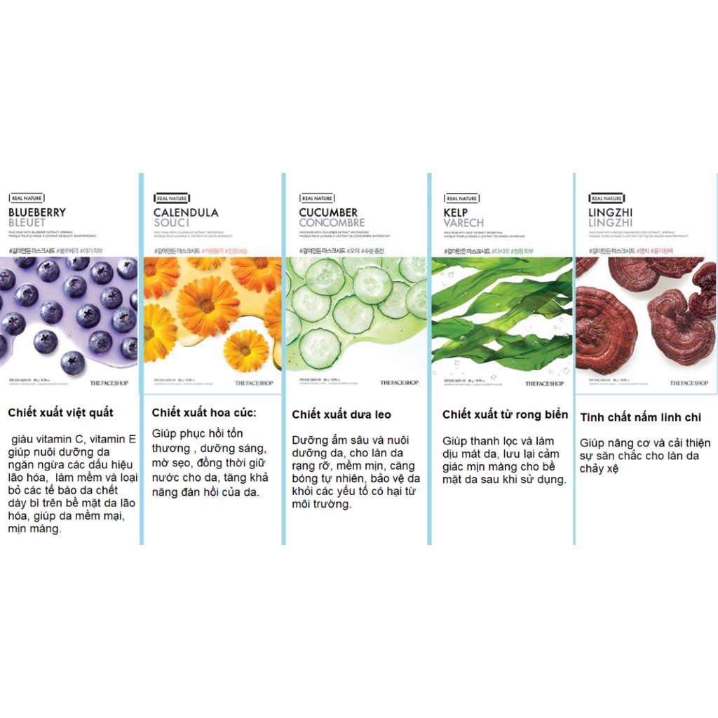 Mặt Nạ THEFACESHOP Mask Real Nature 20g