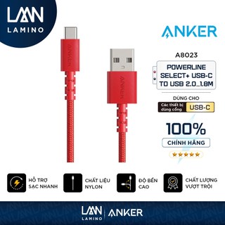 Cáp sạc Type C ANKER PowerLine Select+ USB-C ra USB 2.0 dài 1.8m - A8023