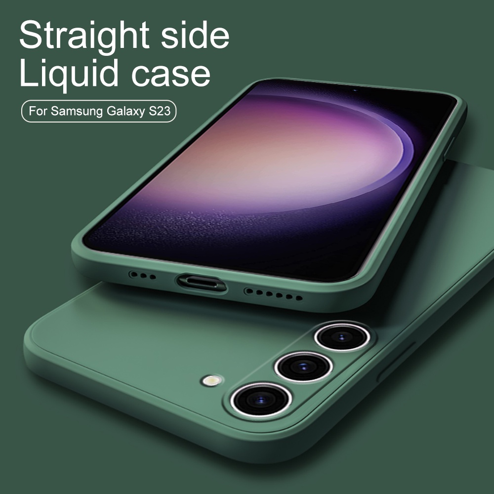 Camera Shell Shockproof Case Square Liquid Phone Cover For Samsung Galaxy S23 Ultra S22 plus s23+
