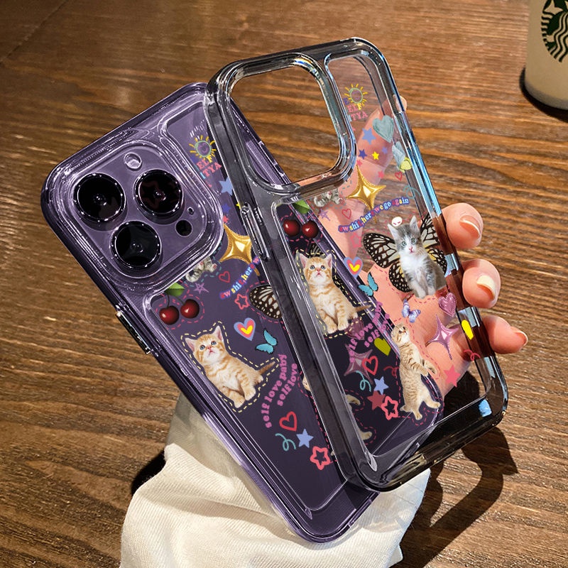 Ốp Điện Thoại Silicon TPU Mềm Trong Suốt In Hình Mèo Dễ Thương Cho IPhone 14 13 12 11 Pro Max XS XR X 8 7 6S Plus SE 2020