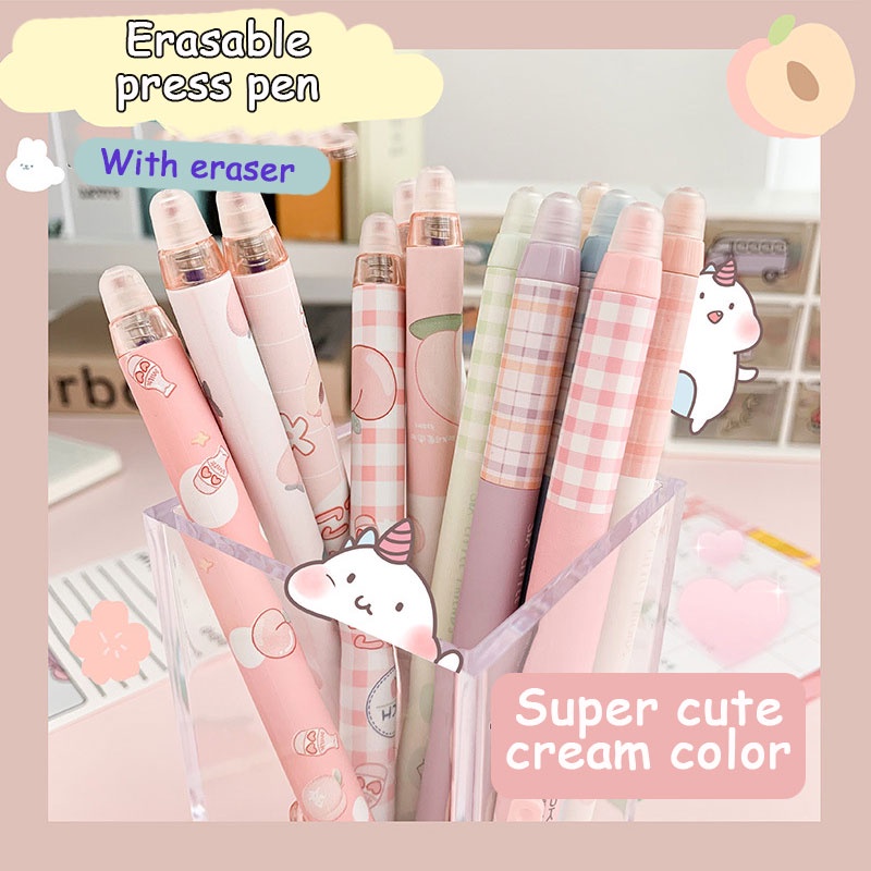 Bút Mực gel Kawaii 0.5mm Có Thể Xóa Được Dễ Lau Chùi Màu Xanh Dương Pha Lê Chịu Nhiệt Độ Cao