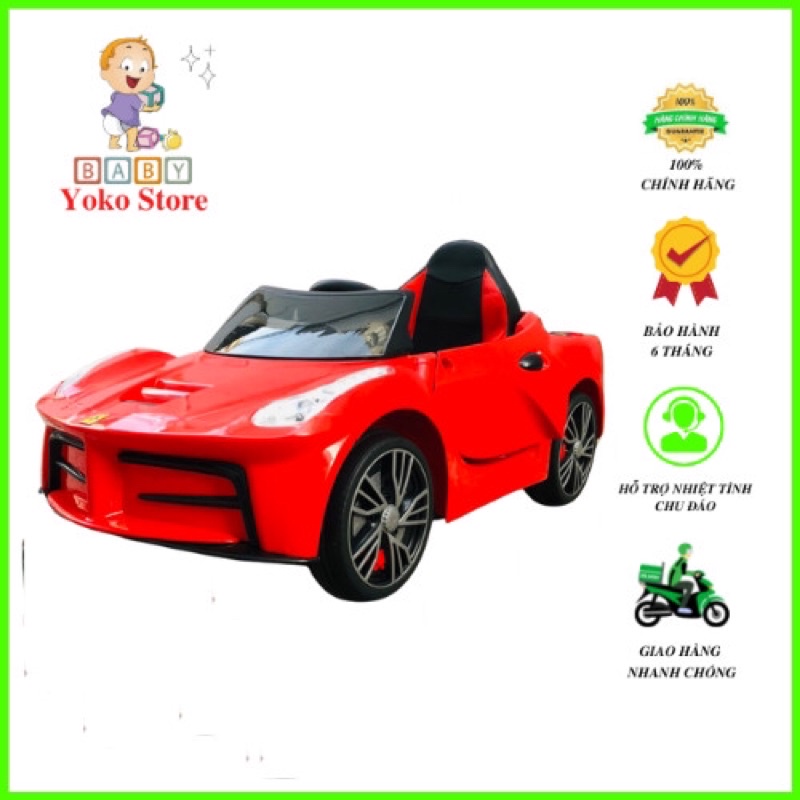 Xe Ô Tô Điện Trẻ Em Ferrari Yoko 767 , Xe Hơi Điện Cho Bé Có Điều Khiển Từ Xa Và Tự Lái