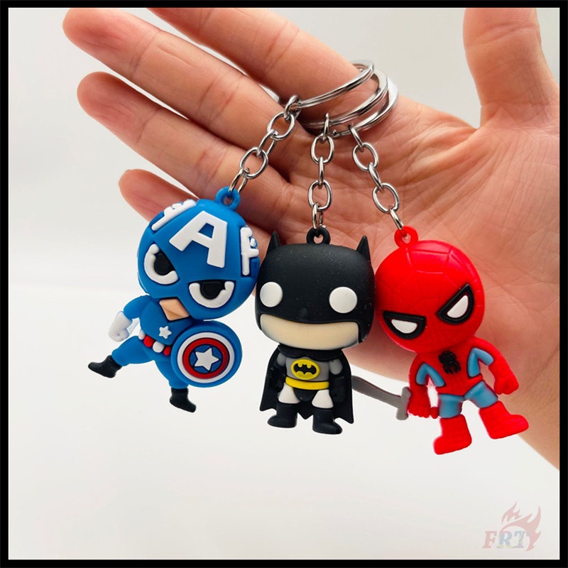 ✪ Móc Khóa Hình Captain America / Spider-Man / Iron Man / Deadpool / Wonder Woman / Batman - Siêu Anh Hùng ✪ 1 Mặt Dây Chuyền Chìa Khóa Bằng Silicone