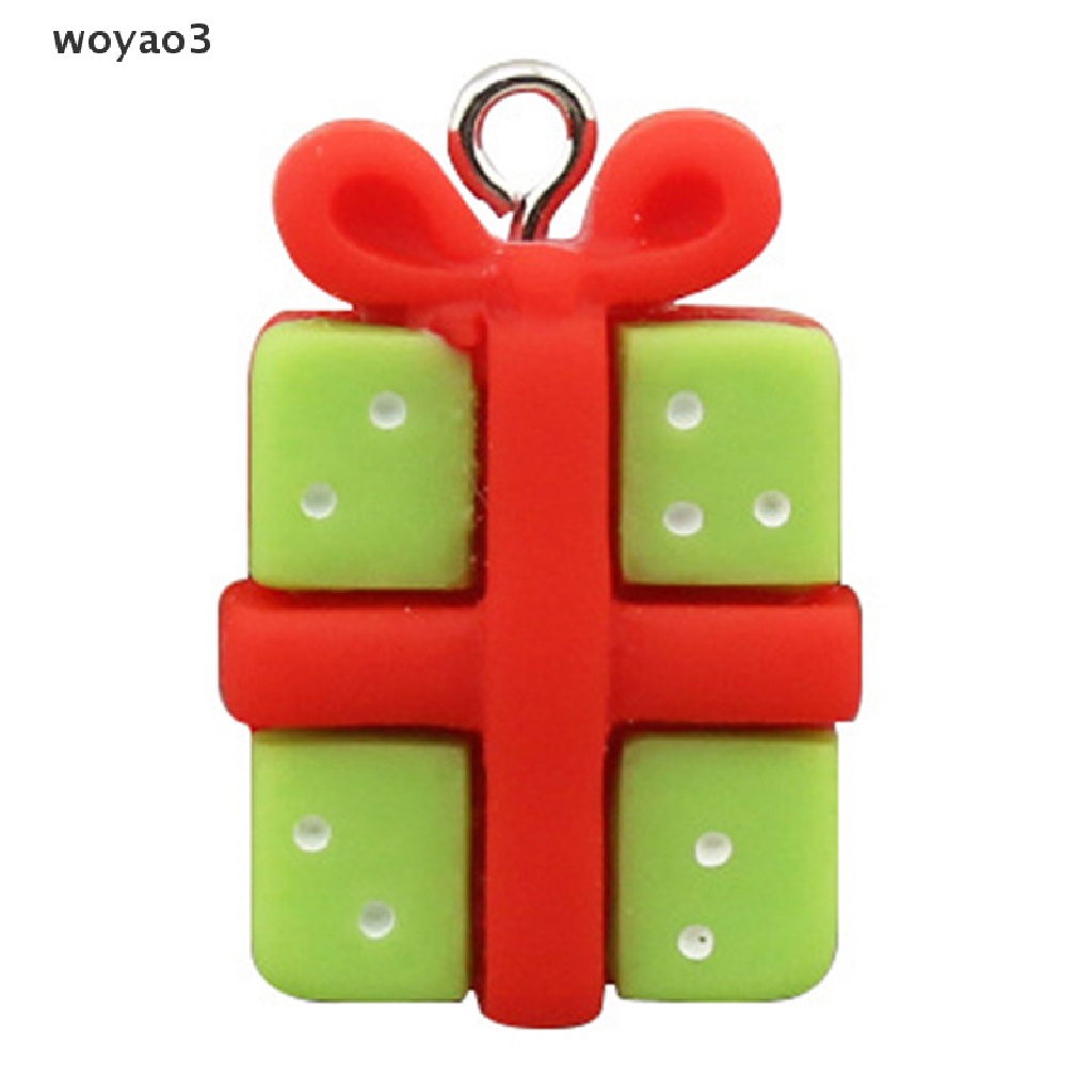 Set 10 Bông Tai / Vòng Tay / Dây Chuyền / Túi Xách Hình Cây Thông / Bong Bóng Lưng Phẳng Bằng Resin