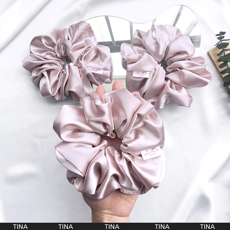 TINA - Dây chun buộc tóc Satin Scrunchies Handmade I Gold palette