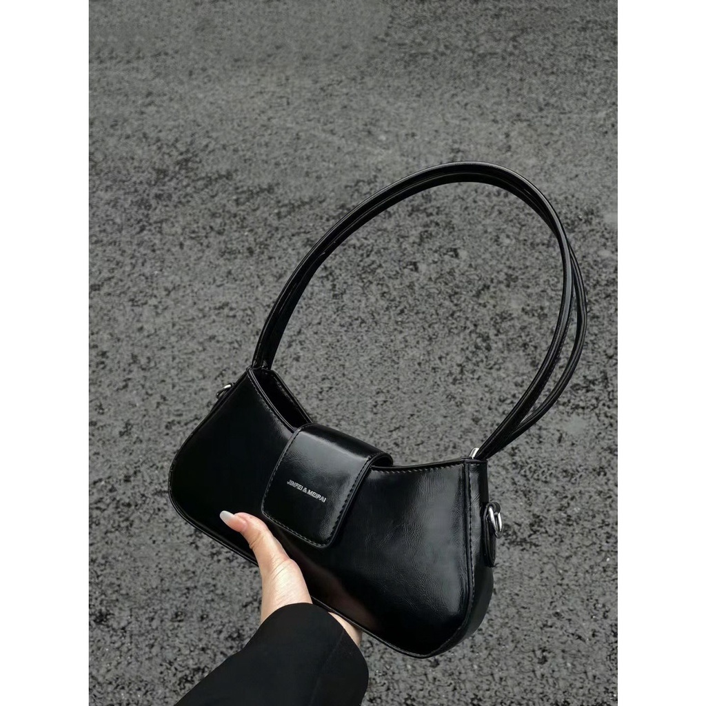 Túi Xách Yadou Da Bóng Sang Trọng Màu Đen Thời Trang Cho Nữ